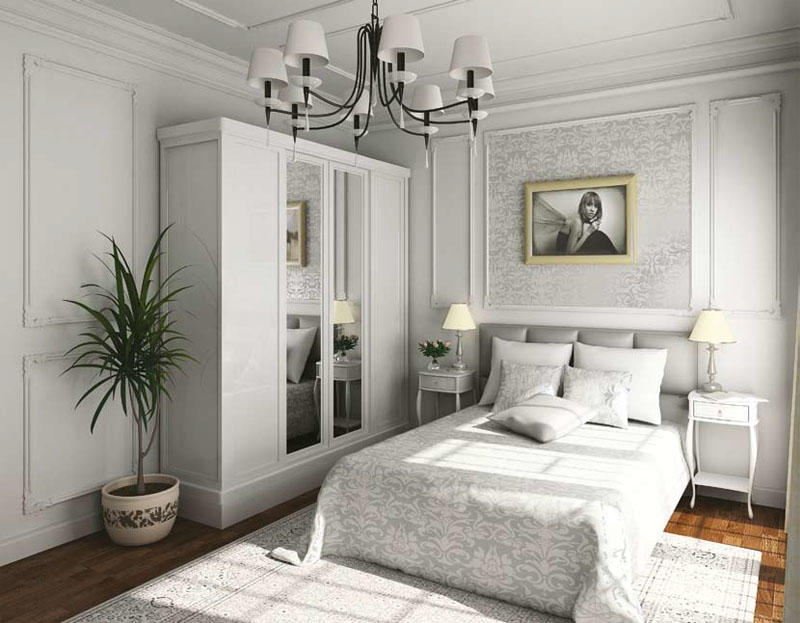 Для оформления спальни в небольшой комнате лучше всего подойдет классический стиль